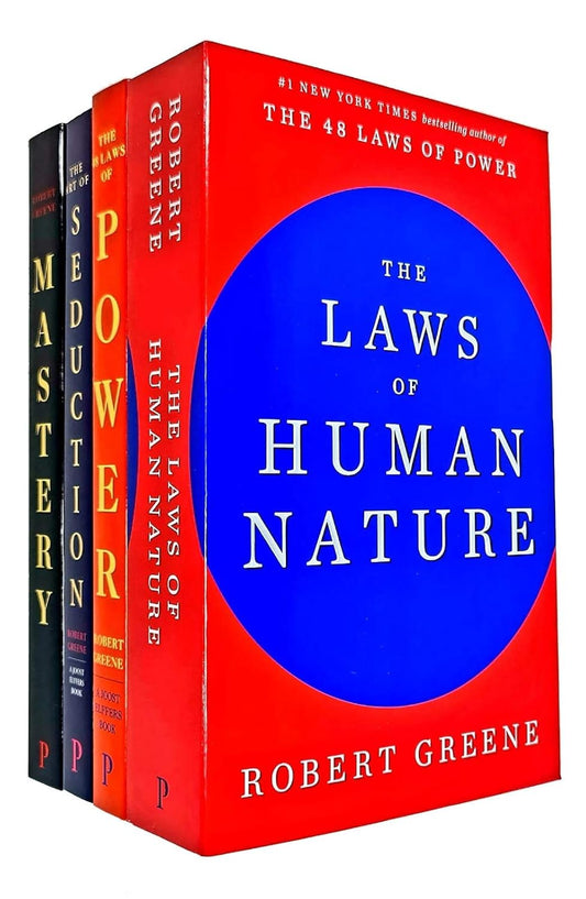 Robert Greene Collection 4 Books Set (The Art of Seduction, Mastery, The Concise 48 Laws of Power, The Laws of Human Nature) Paperback - Edu Lover